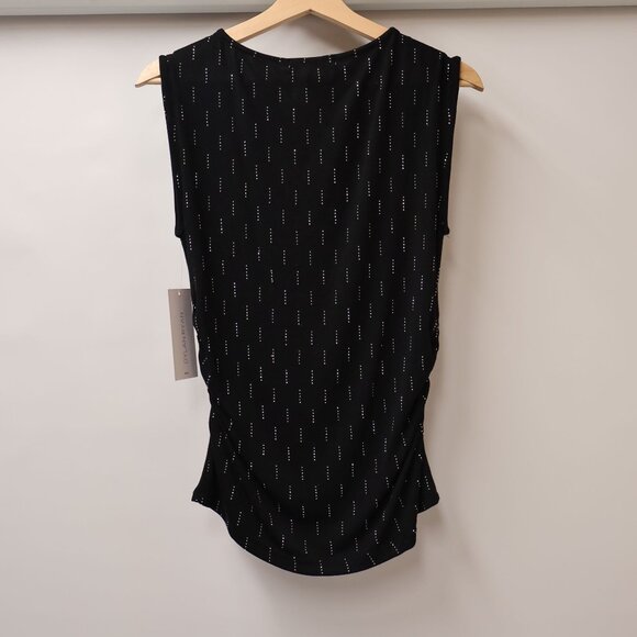 Dylan Ryan Black Sleeveless Top With Subtle Metallic Dotted Pattern - Size L - Picture 3 of 14